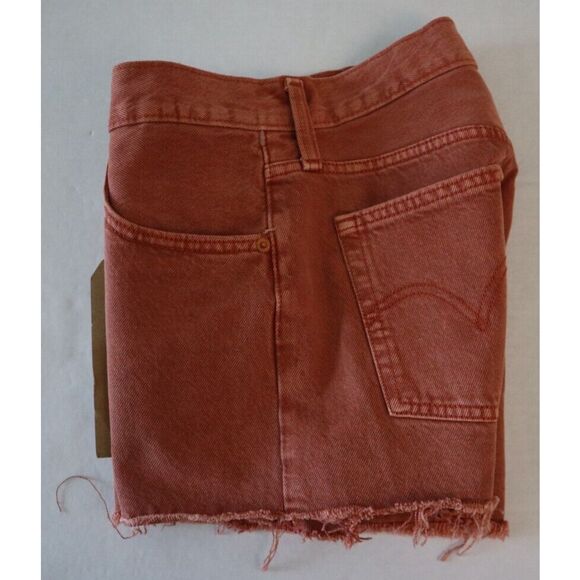 Levi's 501 (56327-0327) Women's Sz W26 Baked Clay Red Denim Cut-Off Shorts - Picture 5 of 8